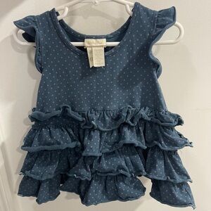 Matilda Jane Blue Polka Dot Ruffle shirt